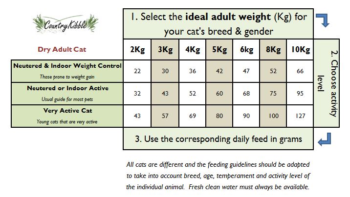 Country Kibble Cat Feeding Guide